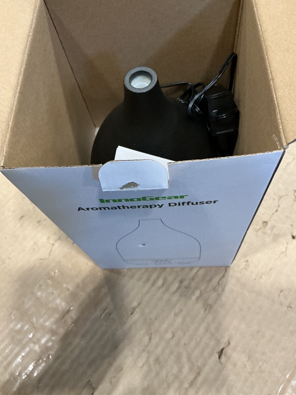 Photo 1 of *UNTESTED*
InnoGear Oil Diffuser, 300ML Ceramic Diffuser for Essential Oils Handcrafted Aromatherapy Diffuser Ultrasonic Cool Mist Humidifier with 4 Timers Waterless Auto Off for Room Office, Black