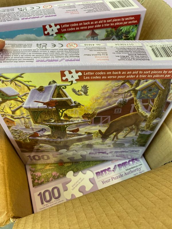 View 3 of *MISSING PARTS UNKNOWN*
Bits and Pieces – Set of Three Jigsaw Puzzles for Adults – 100 Piece and 50 Piece Options – Landscape, Home, Sunrise – Large Pieces for Seniors – 15" x 19" Each