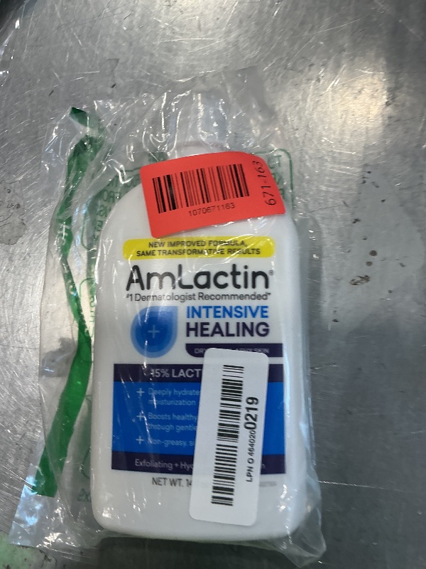 Photo 1 of ***MISSING DISPENSER*** AmLactin Intensive Healing Body Lotion - Therapeutic Lotion for Extremely Dry Skin - No-Scrub Exfoliator and Moisturizer with 15% Lactic Acid AHA and Ceramides, 14.1 oz (Packaging May Vary)