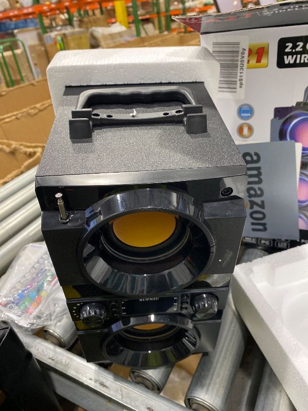 Photo 1 of ***MISSING REMOTE*** 60W (80W Peak) Portable Bluetooth Speaker with Double Subwoofer Heavy Bass, Bluetooth 5.0 Wireless 100ft Outdoor Speaker, Support FM Radio, LED Colorful Lights, Stereo Sound, for Home, Party, Travel