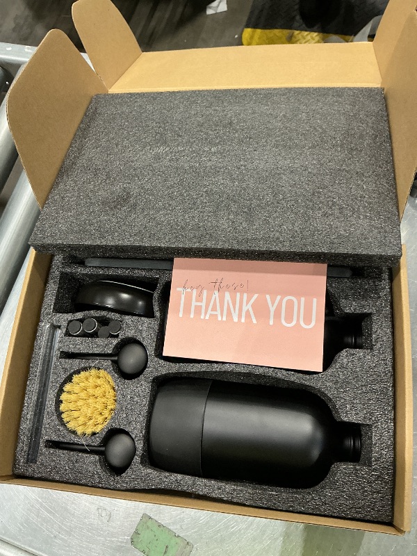 Photo 1 of [Luxurious] Hand and Dish Soap Dispenser Set, Kitchen Soap Dispenser Set with Handmade Leather Tag, Instant Dry Tray, Stainless Steel Pump, Non-Slip Pad, Add Elegant Touch to Your Kitchen Sink