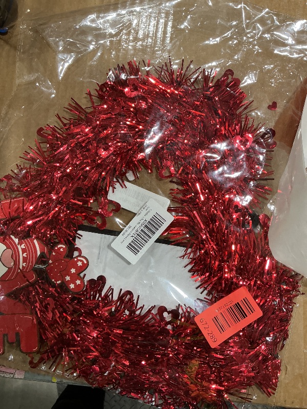 Photo 1 of *USED*
Valentine’s Day Heart-Shaped Wreath – Red Garland Hanging Decoration with Love Letter Accent, Shiny Metallic Love Heart Door and Wall Decor for Home, Party, Wedding, and Classroom (Heart Love)