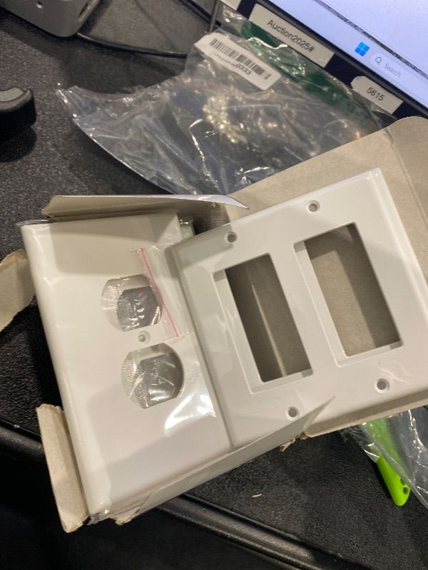 Photo 1 of ***READ CLERK NOTES*** [10 Pack] BESTTEN Decorator Wall Plate, 2 Gang Standard Size Outlet Cover for GFCI and USB Receptacles, H4.53” x W4.57”, Unbreakable Polycarbonate Material, UL Listed, White