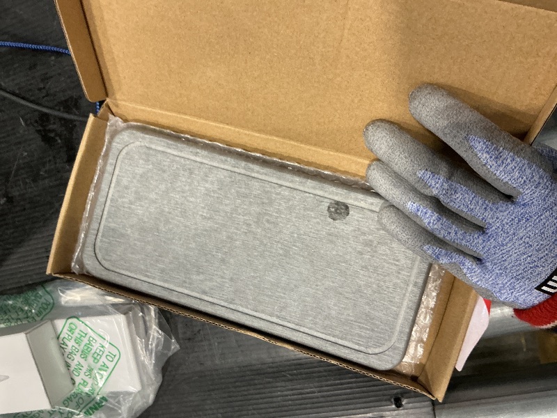 Photo 1 of ***MINOR STAIN*** Johamoo Faucet Mat for Kitchen Sink, Rapidly Absorbing Diatomite Fast Drying Stone, Non-Slip Sink Faucet Mat, Splash Guard for Bathroom Counter, Christmas Gifts for Women, Mothers, 17.7" x 3.9" - Grey