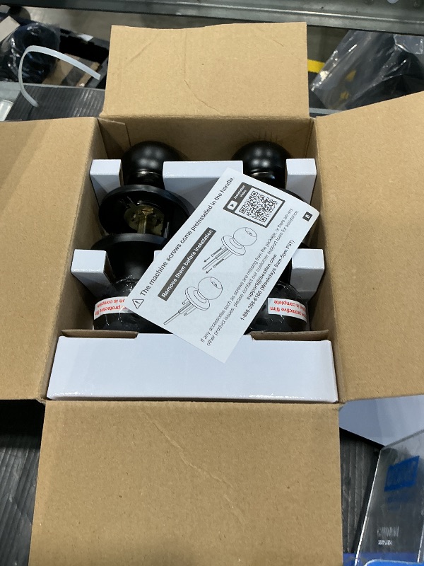 Photo 1 of [2 Pack] BESTTEN Keyed Entry Door Knob, Entrance Door Lock, Keyed Different, Standard Ball, Matte Black