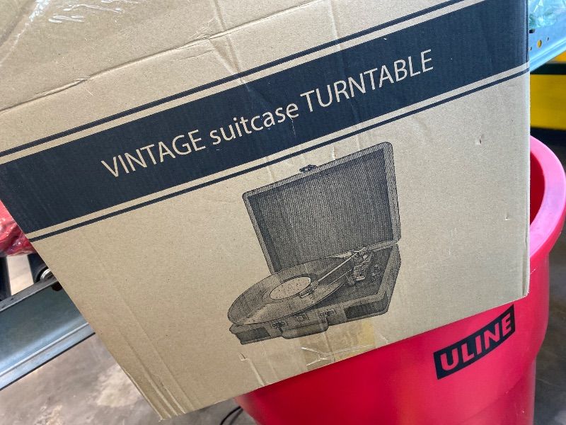 Photo 1 of *UNTESTED*
Record Player 3 Speed Bluetooth Portable Suitcase Vinyl Player with Built-in Speakers Turntable Enhanced Audio Sound PU Leather Vintage