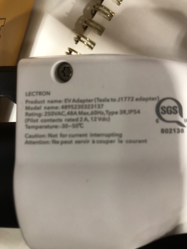 Photo 1 of [Only for J1772 EVs ] Lectron - Tesla to J1772 Charging Adapter, Max 48A & 250V - Compatible with Tesla High Powered Connectors, Destination Chargers, and Mobile Connectors (White)