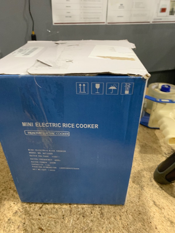 Photo 1 of 1.0L Mini Rice Cooker,WHITE TIGER Portable Travel Steamer Small,15 Minutes Fast Cooking, Removable Non-stick Pot, Keep Warm, Suitable For 1-2 People - For Cooking Soup, Rice, Stews & Oatmeal