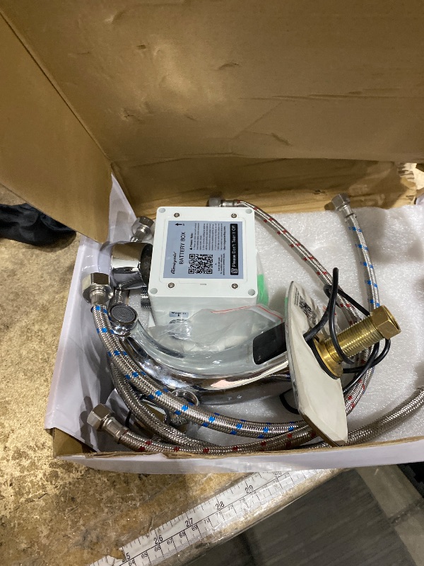 Photo 1 of ***NON-FUNCTIONAL/ FOR PARTS***** Charmingwater Touchless Bathroom Sink Faucet, Motion Automatic Sensor Faucet with Hole Cover Plate, Chrome