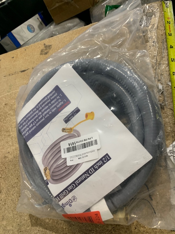 Photo 1 of 12FT 1/2 Inch ID Natural Gas Grill Hose with Quick Connect Fittings, Propane to Natural Gas Conversion Kit Gas Line for Grill, BBQ, Pizza Oven, Heater and More Low Pressure Appliance