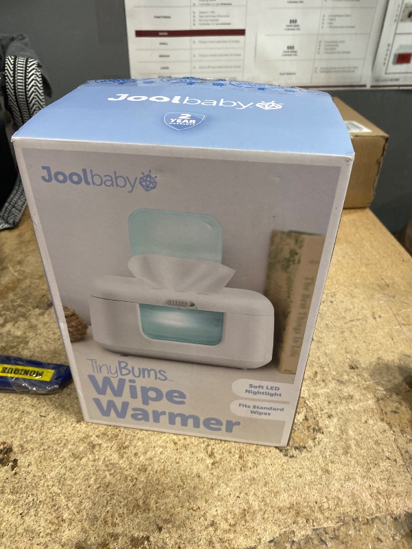 Photo 1 of ***(MISSING POWER CORD/ UNABLE TO TEST)***TinyBums Baby Wipe Warmer & Dispenser with LED Changing Light & On/Off Switch - Jool Baby