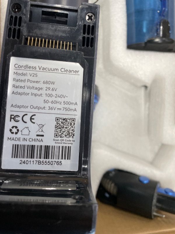 Photo 1 of (used)(see images) BonePone V25 Cordless Vacuum Cleaner, 680W 60Kpa Powerful Stick Vacuum with Dust Sensor, Digital Display