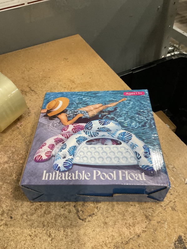 Photo 1 of [2025 New Upgraded] Pool Floats for Adult -Floating Lounge Chairs,Inflatable Pool Floats with Cup Holders 2 Repair Patch Suit for Swimming Pools, Beach, Pool Toys,Backyard Party,Lakes?2 Packs)