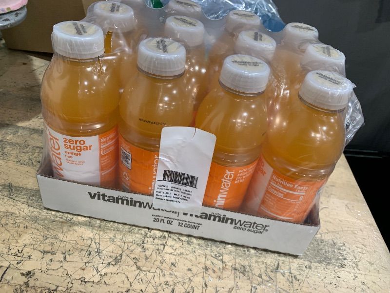 Photo 1 of ****EXPIRES NOV 24,2025**** vitaminwater Zero Sugar Rise Orange Nutrient Enhanced Flavored Water Beverage, 20 fl oz Bottles, 12 Pack