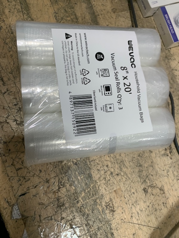 Photo 1 of [2024 Q4] 8" x 20' Vacuum Sealer Rolls, 3 Pack-Ideal for Food Storage, Sous Vide, and Meal Prep, Keep Food Fresh and Nutrients, Wevac Lite
