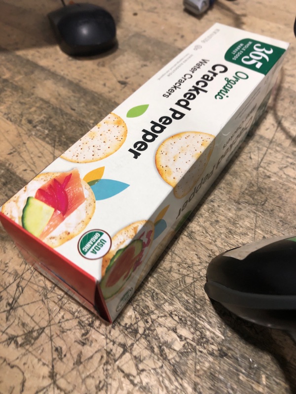 Photo 1 of **EXP:11/21/25** 365 by Whole Foods Market, Organic Cracked Pepper Water Crackers, 4.4 Ounce