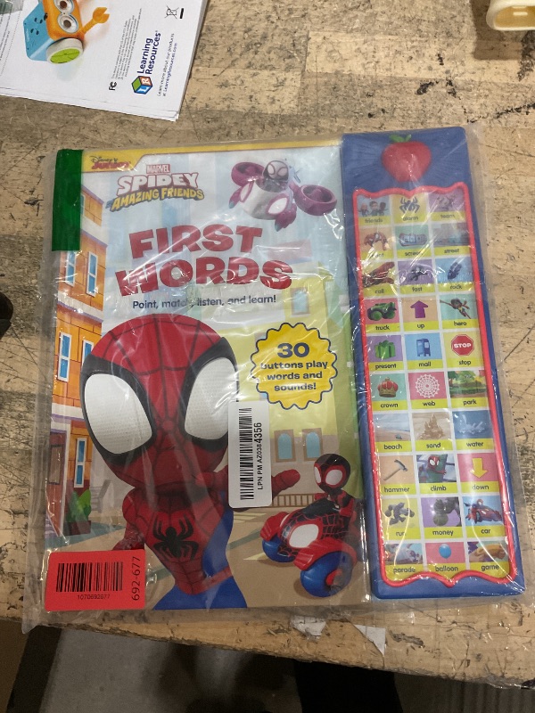 Photo 1 of **HAS SOME TORN PAGES*** Marvel Spider-man - Spidey and His Amazing Friends - First Words! Point, Match, Listen, and Learn! 30-Button Sound Book – PI Kids