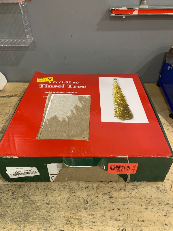 Photo 1 of [ Timer ] 6Ft Lighted Fall Pop Up Tree - Artificial Fall Tinel Maple Tree with 100 Warm Lights, Battery Operated Collapsible Pencil Tinsel Fall Trees for Autum Harvest Thanksgiving Porch Home Decor