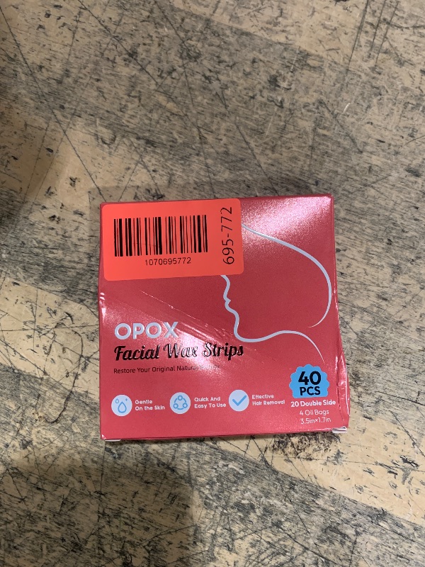 Photo 1 of ***MISSING MORE THAN HALF*** OPOX 36PCS Facial Wax Strips for Hair Removal, Facial Hair Removal for Women, Waxing Kit for Women's Face, Bikini, Chest, Body, Arms, Legs, Back, & Brazilian | 36ct Waxing Strips & 4 calming Oil Wipes