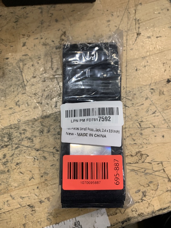 Photo 1 of 100 Pieces Smell Proof Mylar Bags, Holographic Packaging Bag, Resealable Odor Foil Pouch Zipper Bags with Clear Window for Food Storage and Lipgloss, Jewelry Lash (Black, 2.4 x 3.9 Inch)