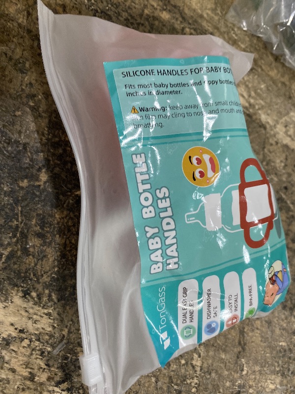 Photo 1 of (3-Pack) Bottle Handles for Dr Brown Baby Bottles with Easy Grip Handles to Hold Their Own Bottle - BPA-Free Soft Silicone (White Pink Orange)