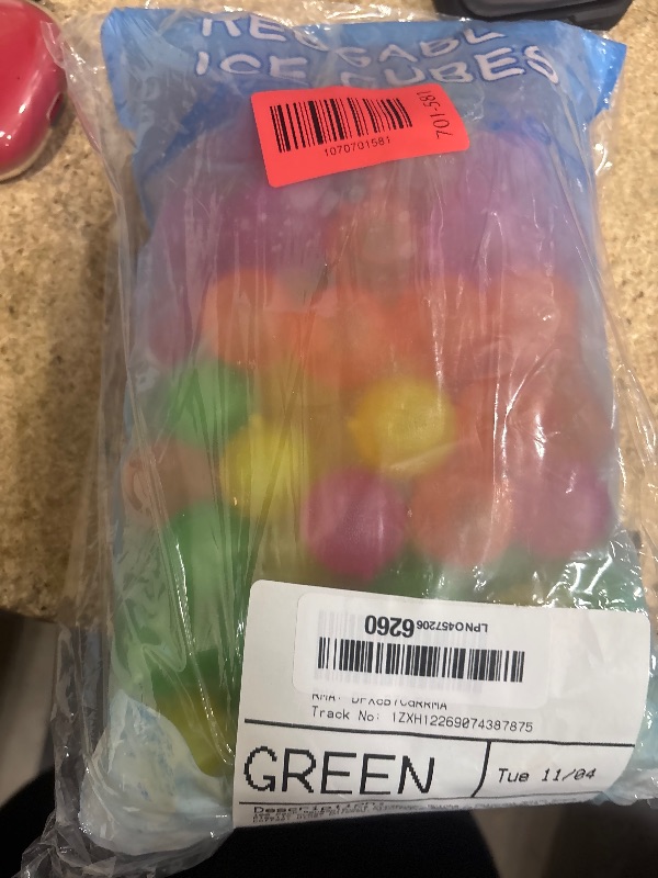 Photo 1 of 100 Pack Reusable Ice Cubes for Drinks - Colorful Round Shape Plastic Cubes Without Diluting - BPA Free, Refreezable for Coffee, Wine, Whiskey, Cocktails (Multicolor)