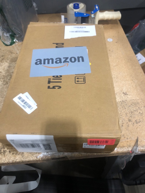 Photo 1 of ***1 OF THE PLANTER SETTING PLATES IS BROKEN**** KISENG 5 Tier Plant Stand Indoor, Metal Corner Plant Shelf Outdoor, Foldable Tall Plant Rack for Mutiple Plants, Flower Pot Holder Display Stand for Living Room Patio Home Decor for Gatdening