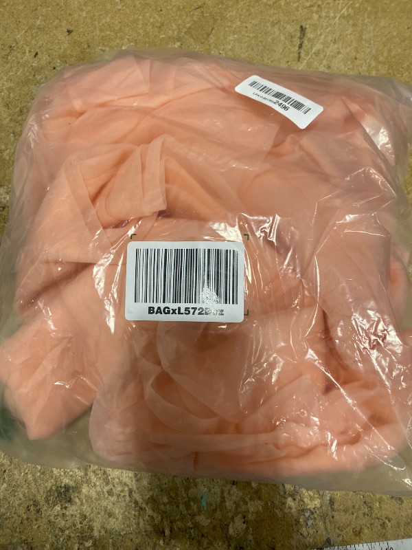 Photo 1 of 10×10ft Peach Tulle Backdrop Curtain with Lights String for Parties, Sheer Photo Curtain Backdrop Drapes for Wedding Party Photography Backgrounds