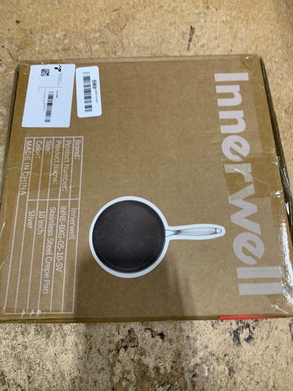 Photo 1 of ***MISSING SCREWS*** Innerwell Stainless Steel Crepe Pan - 10 Inch Nonstick Crepe Pan, Stainless Steel Honeycomb Coating Pancake Pan, Non Stick Flat Skillet Tawa Dosa Tortilla Griddle Pan, Induction Compatible, PFOA Free