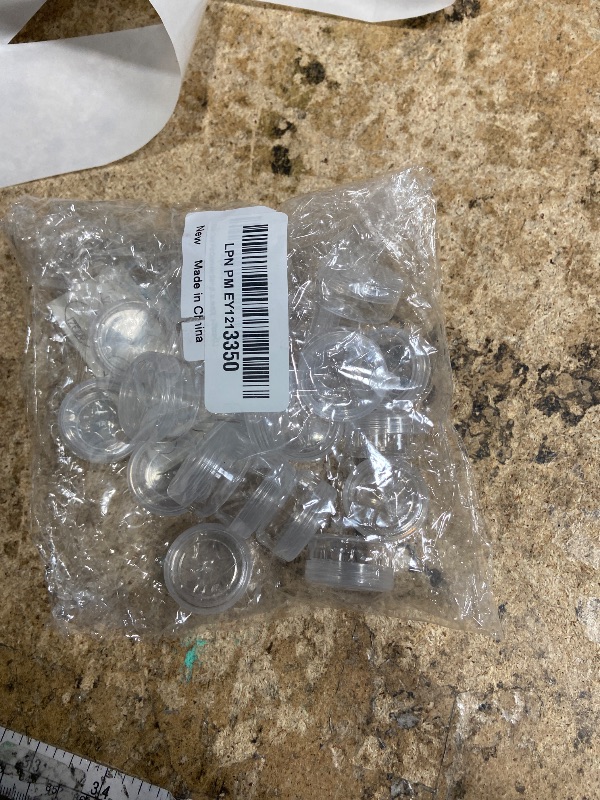 Photo 1 of ZEJIA 3 Gram Sample Containers with Lids, 25 Count Tiny Sample Jars, 3ML Makeup Cosmetic Containers for Lip Balms, Lotion, Powder, Beauty Products(Clear Lids)
