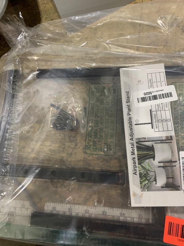 Photo 1 of ****HAS RUSTING & SCRATCHES**** Airpark Plant Stand Indoor Adjustable, Metal Modern Plant Stands, Heavy Duty Stable Plant Pot Flower Holder Indoor Outdoor Corner, Fit 8 9 10 11 12 inch Pots, Black (Pot & Plant Not Included)