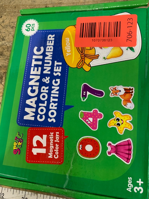 Photo 1 of 12 Pieces Magnetic Color Sorting Toys, 60 Color, Number & Math Symbol Magnets Early Educational Sorting Set for Refrigerator Whiteboard Baby Toddlers Kids