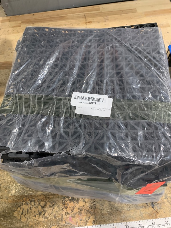 Photo 1 of 12Pcs Drainage Interlocking Floor Tiles 11.8" x 11.8", Modular Interlocking Cushion Soft PVC Floor Non-Slip Splicing Waterproof Mat for Drain, Pool, Shower, Patio, Balcony, Bathroom, Kitchen, Yard