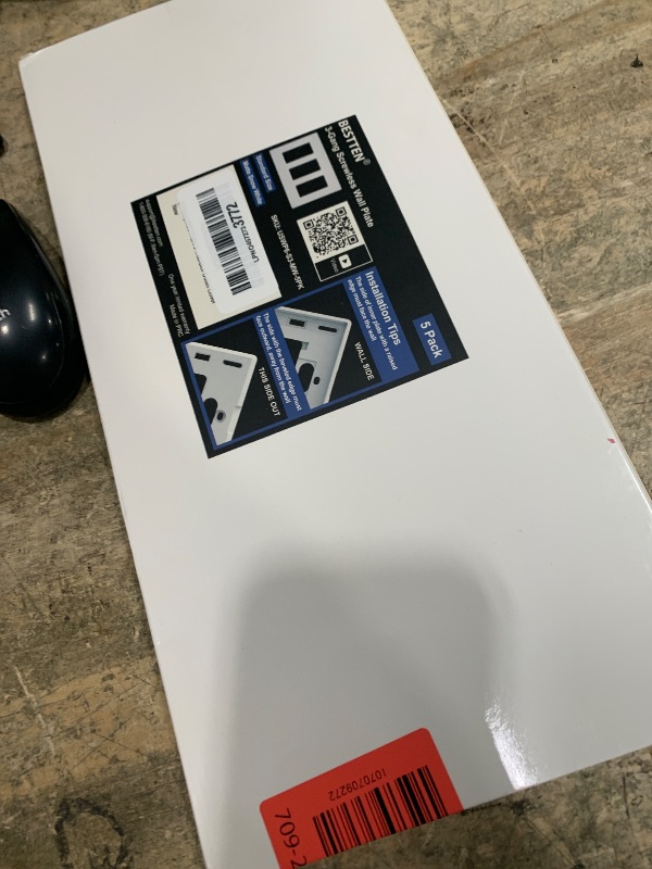 Photo 1 of (5 Pack) BESTTEN USWP6 Matte Snow White 3-Gang Screwless Wall Plate, Decorator Outlet Cover, H4.69” x W6.54”, for Light Switch, Dimmer, USB, GFCI, Receptacle