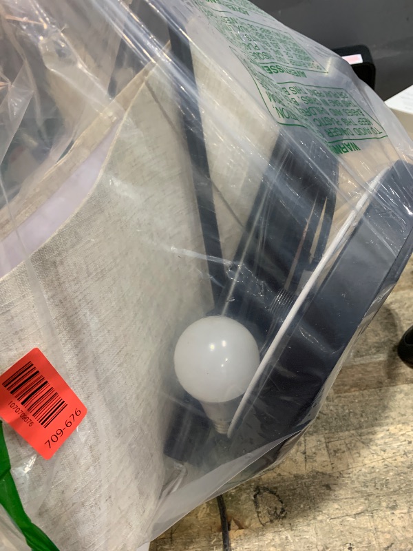 Photo 1 of ?Upgraded? Dimmable Floor Lamp, 1000 Lumens LED Edison Bulb Included, Arc Floor Lamps for Living Room Modern Standing Lamp with Linen Shade, Tall Lamp for Bedroom Office Dining Room- Black