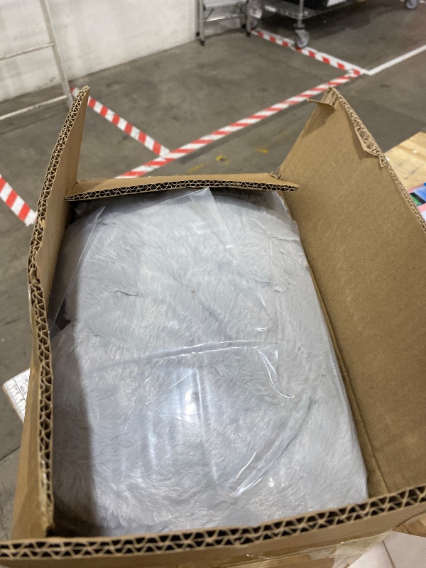 Photo 1 of (No Filler) 6FT Giant Bean Bag Chair Cover Soft Faux RH Fur Sofa Bed Washable Bean Bag Couch Cover for Adult and Kids with Liner