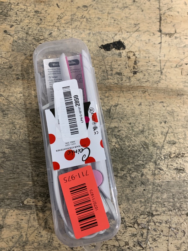 Photo 1 of 2 in 1 Mini Hair Straightener, US Plug, Ceramic Tourmaline Plate, Beauty Flat Iron Heating Curler Small Lightweight Portable Mini Flat Iron Curler for Home (White)