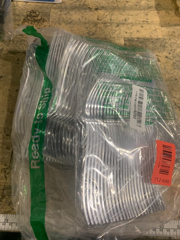 Photo 1 of 150 Silver Plastic Silverware Set - Disposable Flatware Cutlery - 50 Forks, 50 Spoons, 50 Knives - Heavy Duty Party Bulk