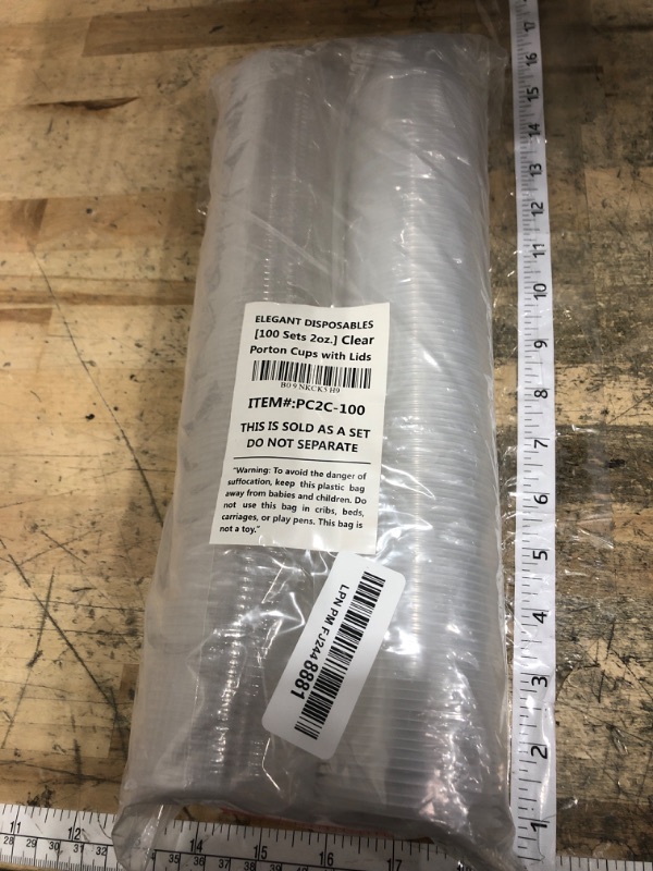 Photo 1 of (2 oz - 100 Sets) Clear Diposable Plastic Portion Cups With Lids, Small Mini Containers For Portion Controll, Jello Shots, Meal Prep, Sauce Cups, Slime, Condiments, Medicine, Dressings, Crafts,