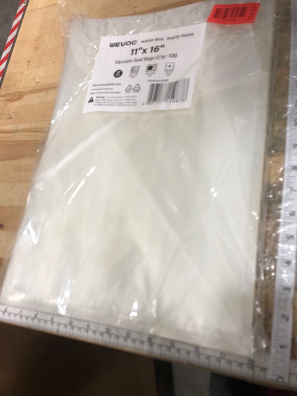 Photo 1 of [2024 Q4] 11" x 16" Vacuum Sealer Bags, 100 Count-Ideal for Food Storage, Sous Vide, and Meal Prep, Keep Food Fresh and Nutrients, Wevac Lite