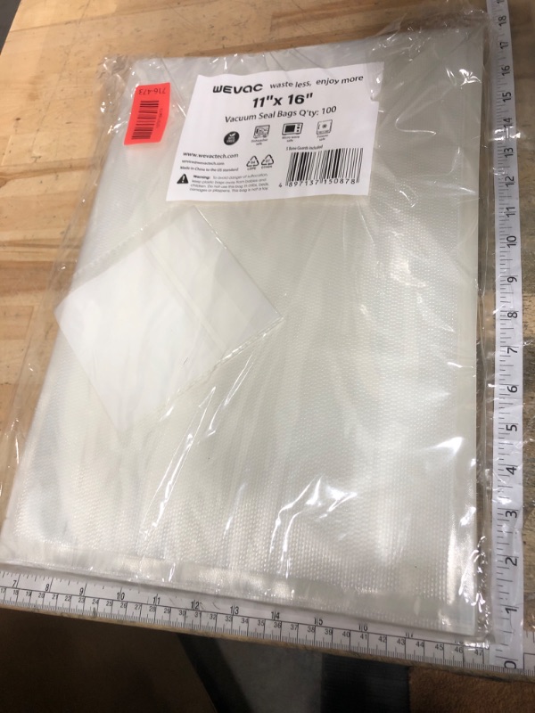 Photo 1 of [2024 Q4] 11" x 16" Vacuum Sealer Bags, 100 Count-Ideal for Food Storage, Sous Vide, and Meal Prep, Keep Food Fresh and Nutrients, Wevac Lite
