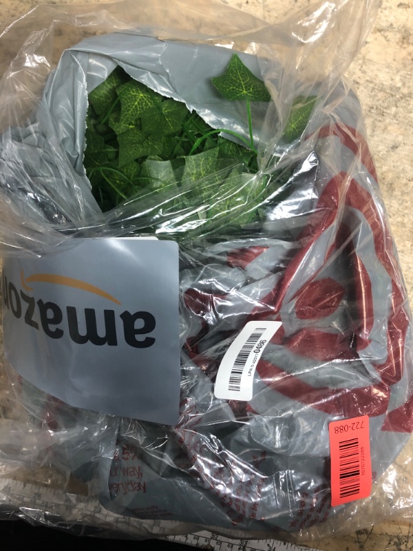 Photo 1 of 12 Pack Fake Vines for Room Decor Artificial Ivy Garland with Clip Green Flowers Hanging Plants Faux Greenery Leaves Bedroom Aesthetic Decor for Home Garden Wall Wedding