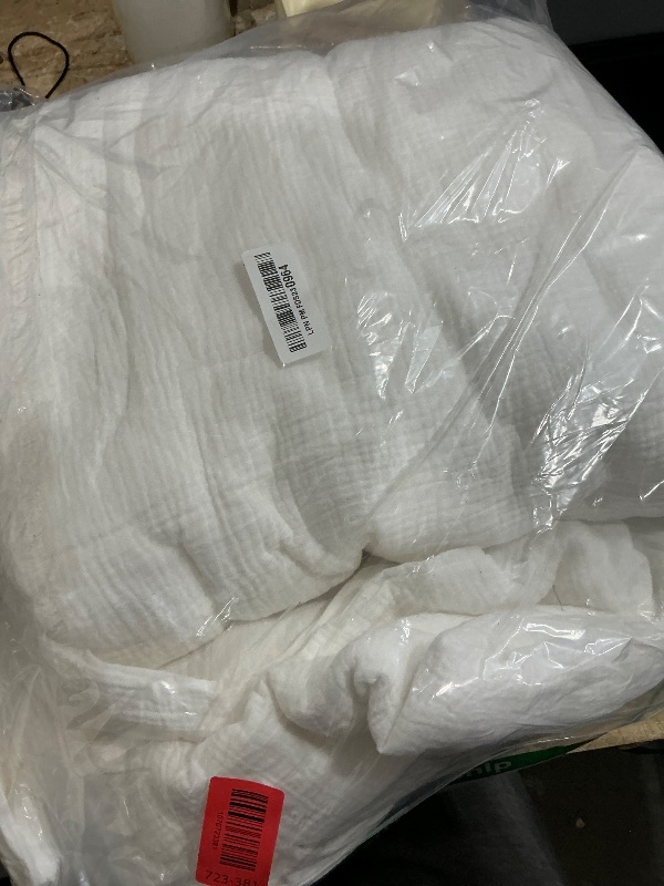 Photo 1 of - LEEQHRRY - Muslin Duvet Cover King Size, 100% Washed Cotton Duvet Cover Set, Ultra Soft Comforter Cover Linen Like, 3 Pieces Minimalist Gauze Duvet Cover with 2 Pillowcases, 90"x104", White