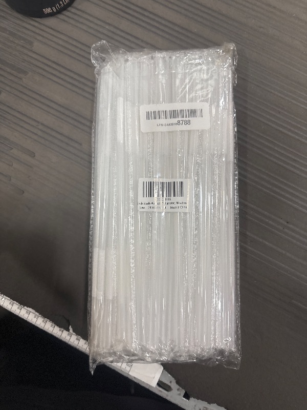 Photo 1 of [Individually Wrapped] 100 Pcs Clear Flexible Plastic Straws, Disposable Bendy Straws, 10.2" Long and 0.23'' Diameter, BPA-Free