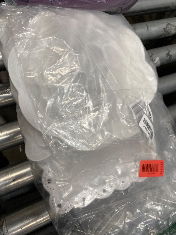 Photo 1 of 10 Pcs Cake Stand White Plastic Dessert Table Display Set 4 Pcs 3 Tired Cupcake Stand Cookie Tray Rack Serving Tray Cake Display Tower and 6 Pcs Dessert Trays for Wedding Baby Shower Tea Party (White)