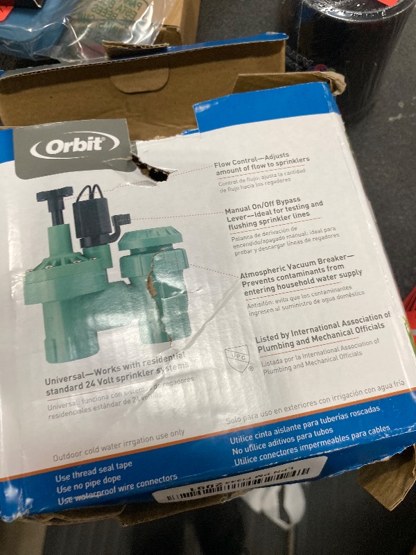 Photo 1 of 1-Pack Orbit 57623 3/4" FPT 100 Series Anti-Siphon Automatic Sprinkler Valve with Flow Control