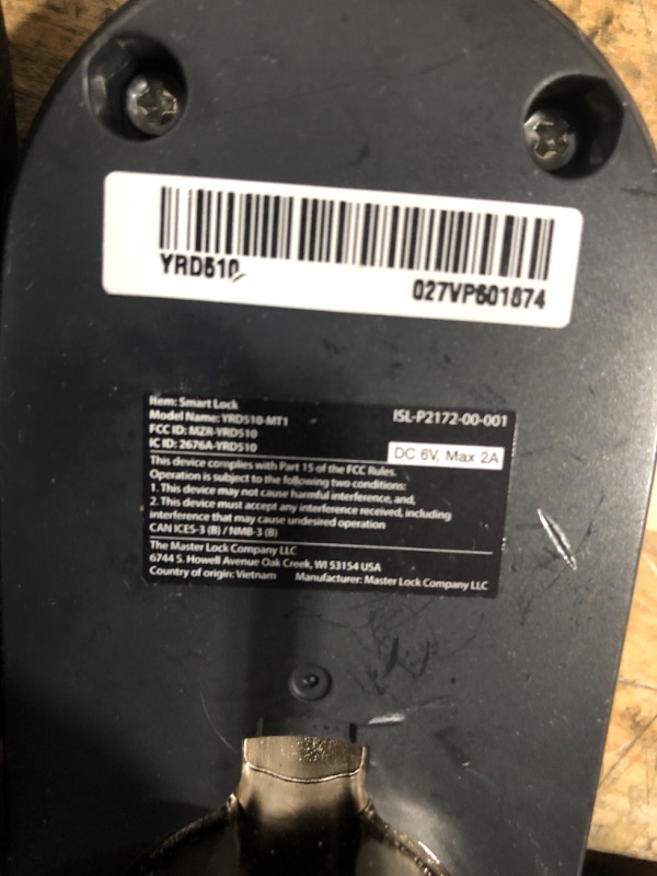 Photo 1 of ***UNKNOWN MISSING PIECES/ UNTESTED*** Yale Matte Black Keyed Deadbolt Smart Lock with Google Matter, YRD510-MT1-BLK