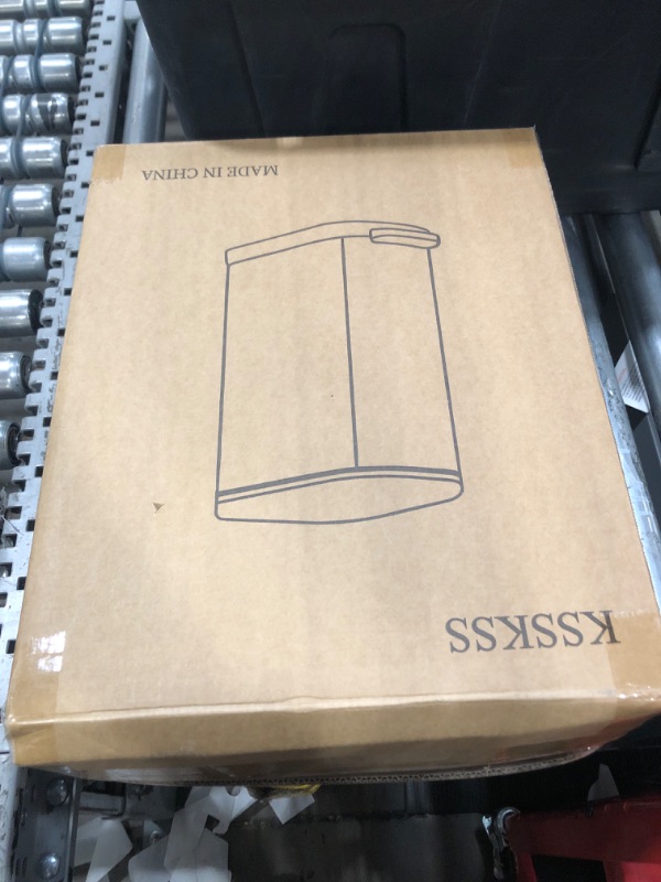 Photo 1 of ***DAMAGED - SEE NOTES/PICTURES*** KSSKSS 2.6 Gallon Slim Bathroom Trash Can with Soft Close Lid, 10L Stainless Steel Garbage Can with Removable Liner Bucket, for Narrow Spaces,Bathroom, Bedroom (Silver)