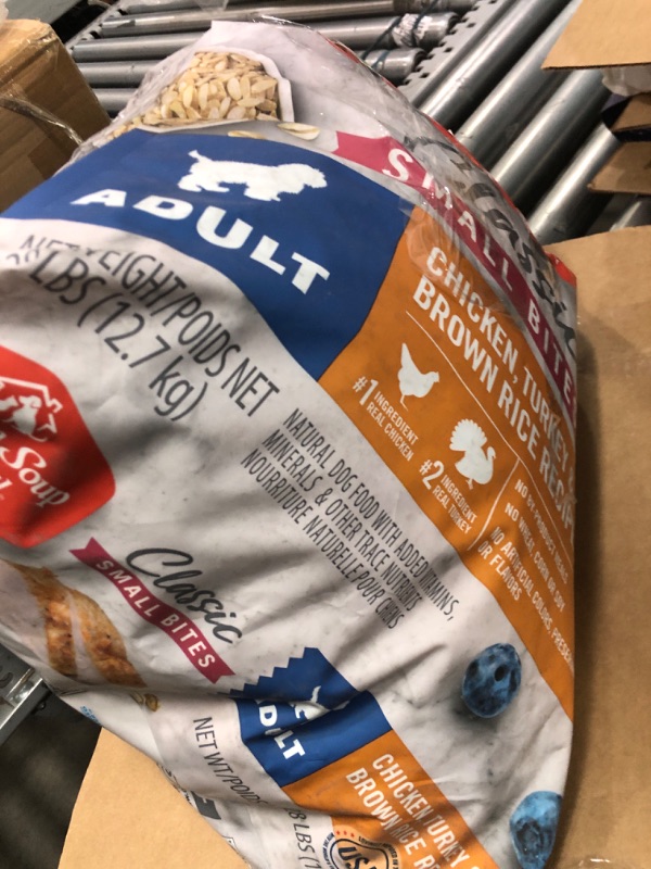 Photo 1 of *EXP:08/270/26* Chicken Soup for The Soul All Natural Premium Small Bites Adult Dry Dog Food, Real Meat First Ingredient, No by-Products, Supports Gut & Immune Health, Chicken, Turkey & Brown Rice, 28lb
