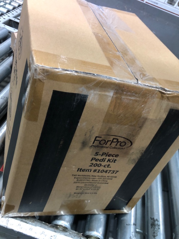 Photo 3 of ForPro 5-Piece Pedi Kit, 200-Count, Individually-Packed Pedicure Set, Purple Pumice Pad, Wood Nail File 80/100 Grit, Mini Buffer 80/100 Grit, Wood Stick, Toe Separators